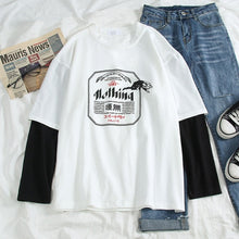 Load image into Gallery viewer, harajuku long Sleeve T-shirt Women Hip-hop Ulzzang Tees Korean Style letter print T-shirts Girls autumn Fashion black white tops