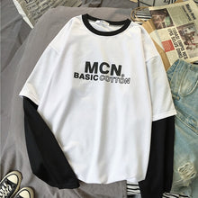 Load image into Gallery viewer, harajuku long Sleeve T-shirt Women Hip-hop Ulzzang Tees Korean Style letter print T-shirts Girls autumn Fashion black white tops