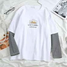 Load image into Gallery viewer, harajuku long Sleeve T-shirt Women Hip-hop Ulzzang Tees Korean Style letter print T-shirts Girls autumn Fashion black white tops