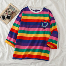 Load image into Gallery viewer, harajuku long Sleeve T-shirt Women Hip-hop Ulzzang Tees Korean Style letter print T-shirts Girls autumn Fashion black white tops