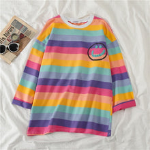 Load image into Gallery viewer, harajuku long Sleeve T-shirt Women Hip-hop Ulzzang Tees Korean Style letter print T-shirts Girls autumn Fashion black white tops