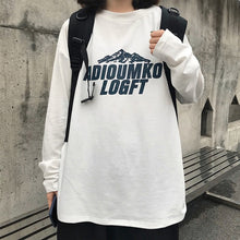 Load image into Gallery viewer, harajuku long Sleeve T-shirt Women Hip-hop Ulzzang Tees Korean Style letter print T-shirts Girls autumn Fashion black white tops