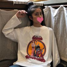 Load image into Gallery viewer, harajuku long Sleeve T-shirt Women Hip-hop Ulzzang Tees Korean Style letter print T-shirts Girls autumn Fashion black white tops